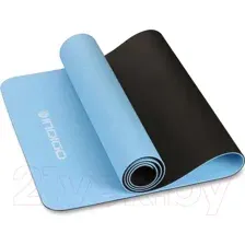 Коврик для йоги и фитнеса Indigo Sport TPE IN106 (голубой/черный)