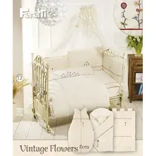 Детский комплект постельного белья Feretti Flowers Vintage Premium Long 6 частей (бежевый)