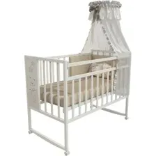 Детская кроватка VDK Mini Loft 3D Star and Bear поперечный маятник (Bianco)