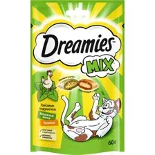 Лакомство для кошек Dreamies MIX с курицей и кошачьей мятой (60г)