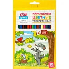 Набор цветных карандашей ArtSpace Лесные жители CP_41026 (18 цв)