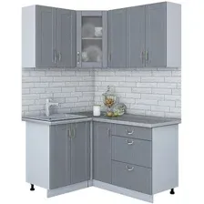 Готовая кухня Интерлиния Мила Крафт 1.2x1.5 (дуб серый/дуб серый/травертин серый)