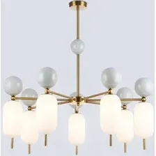 Подвесная люстра Ambrella light LH53108 BS/GR/FR (латунь/серый/белый матовый)