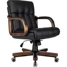 Офисное кресло Бюрократ T-9932W-LOW-Eco (черный, экокожа)