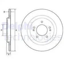Тормозной диск DELPHI BG4563C полный , задняя ось