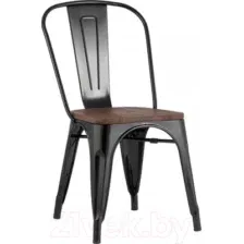Стул Stool Group Tolix Wood YD-H440B-W LG-01 (черный глянцевый/темное дерево)