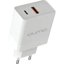 Зарядное устройство сетевое 20W 2USB Type-C + QC3.0 (белый) Qumo Energy light Charger 0052 PD Q32846