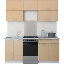 Готовая кухня Интерлиния Мила Gloss 50-18 (капучино)