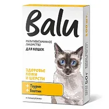 BALU Здоровье кожи и шерсти Лакомство мультивитаминное для кошек 130 таб