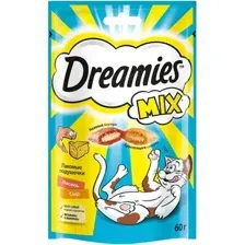 Лакомство для кошек Dreamies MIX с лососем и сыром (60г)