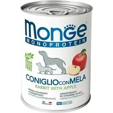 Пресервы Monge Natural Monoprotein с кроликом, рисом и яблоками 400 г