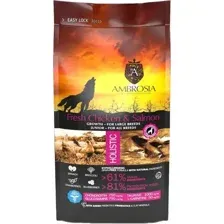 Сухой корм для собак Ambrosia Grain Free (для щенков крупных пород курица и лосось) 12 кг