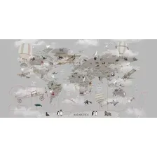 Фотообои листовые Citydecor Карта мира на английском 1 (300x150)