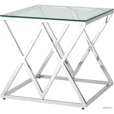 Журнальный столик Stool Group Инсигния 55x55 EET-026 (прозрачное стекло/сталь серебристый)