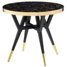 Обеденный стол Woodville Selina 80х72 (черный/золотой)