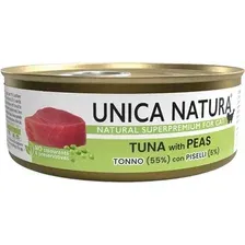 Влажный корм для кошек Unica Natura тунец с горошком (70г)