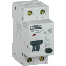 Дифавтомат GENERICA АВДТ 32 1P+N C32 30 мА (MAD25-5-032-C-30)