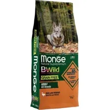 Сухой корм для собак Monge Bwild Grain Free Formula утка с картофелем 12 кг