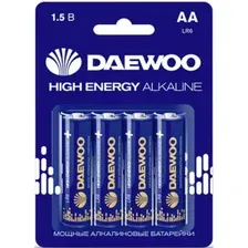 Батарейка АА LR6 DAEWOO High Energy 1,5 V алкалиновая 4 штуки
