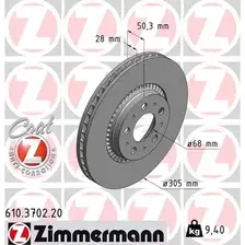 Тормозной диск ZIMMERMANN 610.3702.20 вентилируемый , передняя ось