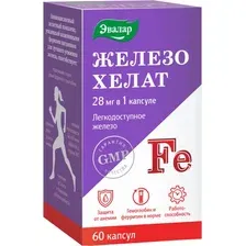 БАД Эвалар Железо хелат 0.25г (60 капсул)