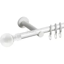 Карниз для штор настенный однорядный АС ФОРОС Dance Шар большой D19Г 2,4 м белый