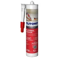 Герметик PLITONIT PlitoSil Premium силиконовый серый, 310мл