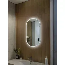 Зеркало с подсветкой  EMZE 45x77 LED.UV.45.77.BEL (белый с УФ-окантовкой и подсветкой)