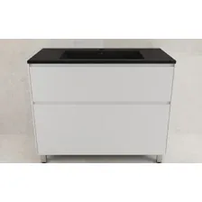 Symbolite Тумба с умывальником Лима 100 Line Plus 2 ящика + Line 100x48 (белый матовый/антрацит)
