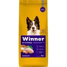 Сухой корм для собак Мираторг Winner для взрослых собак средних и крупных пород с курицей (8кг)