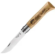 Складной нож Opinel N°8 нержавеющая сталь (дуб, рыба)