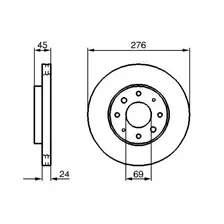 Тормозной диск BOSCH 0 986 479 140 вентилируемый , передняя ось