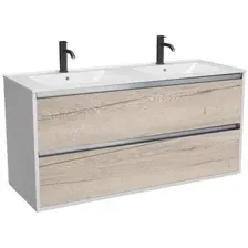 ЗОВ Тумба с умывальником Парма 120 P120LWP0MWHMC1A-OL120 (белый/белый галифакс)