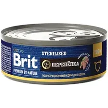 Натуральный корм для кошек Brit Sterilised с мясом перепелки 100 г