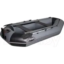 Гребная лодка Vivax К280Т с полом-сланью (без киля, серый/черный)