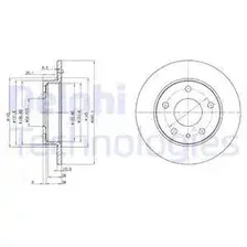 Тормозной диск DELPHI BG2914 полный , задняя ось