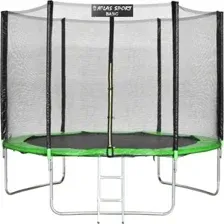 Батут Atlas Sport 312 см - 10ft Basic (с лестницей, внешняя сетка, зеленый)