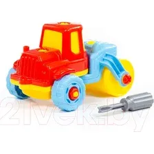 Игрушка-конструктор Полесье Дорожный каток / 77776 (18эл)