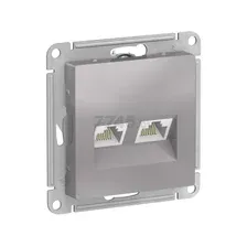 Розетка компьютерная двойная SYSTEME (SCHNEIDER) ELECTRIC AtlasDesign алюминий (ATN000385)