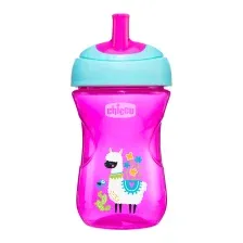 Поильник Chicco Advanced Cup Лама с трубочкой / 00006941110180 (266мл, розовый)