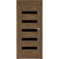 Межкомнатная дверь Юни Бона 12 (ч) 80x200 (дуб стирлинг/черное стекло)