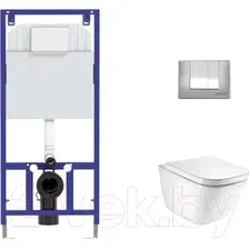 Унитаз подвесной с инсталляцией Roca The Gap Clean Rim A34647L000 (801472001  525 040000  S3 040043)