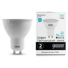 Лампа Gauss Elementary MR16 7W 550lm 4100К GU10 / 13627