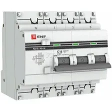 Дифавтомат EKF PROxima АД-32 3P+N 16А 30 мА тип АС (DA32-16-30-4P-pro)