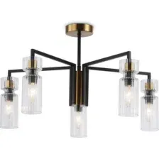 Люстра Ambrella LH56113/5 BK/BS/CL (черный/латунь/прозрачный)