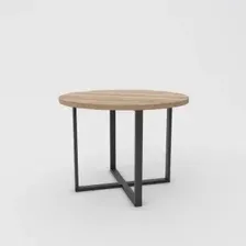 Кухонный стол Hype Mebel Раунд 100x100 (черный/дуб галифакс натуральный)