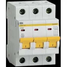 Автоматический выключатель трехполюсный ВА47-29 3P C 50А 4,5кА IEK