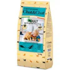 Сухой корм для кошек Chat&Chat Expert для взрослых кошек с тунцом и горохом (14кг)