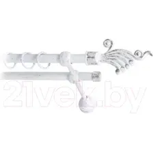 Карниз для штор Lm Decor Кения 023 2р гладкий (белое золото, 3м)