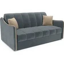 Диван Мебель-АРС Давос ППУ 140x200 см M2-109 5-42 (велюр серо-синий HB-178/26)